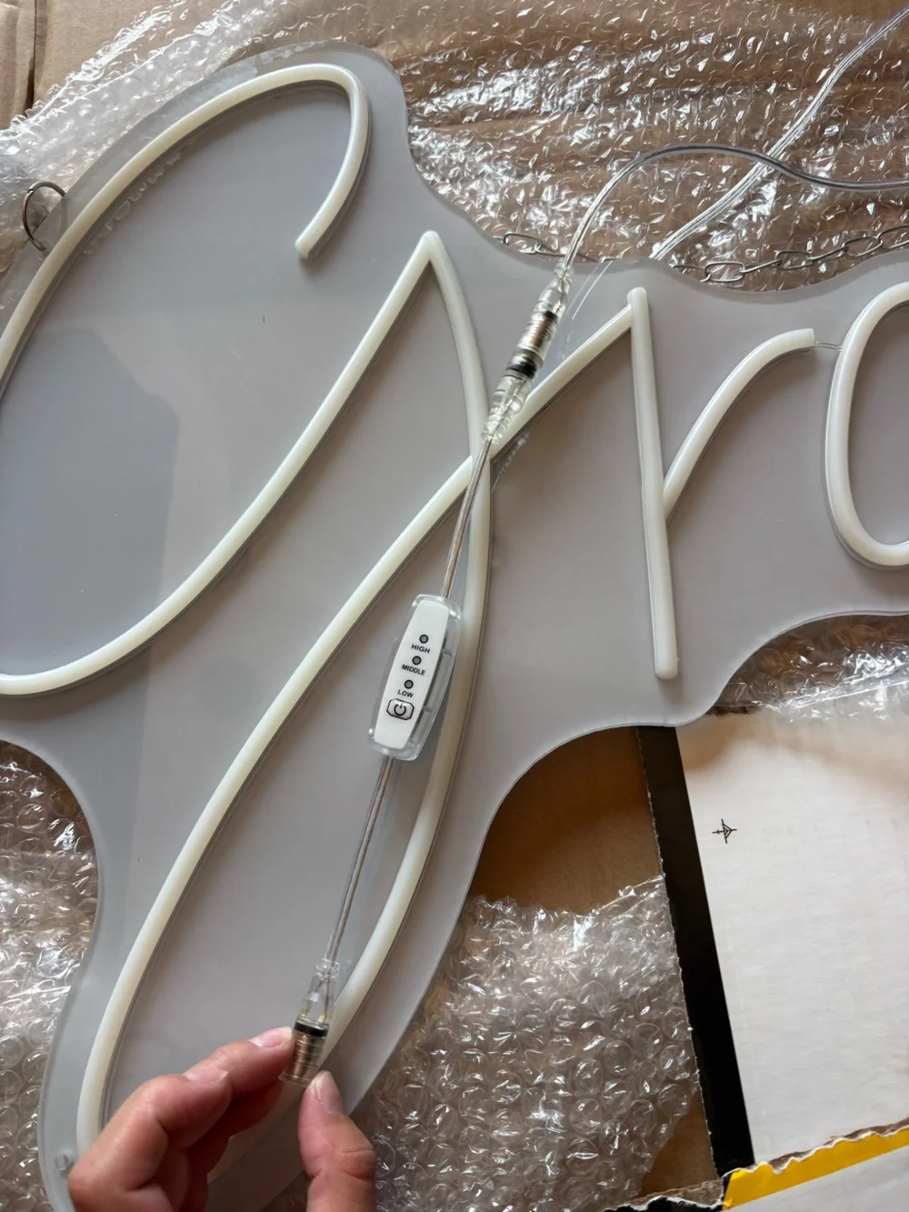 Grace Neon Wall Sign - White LED Script